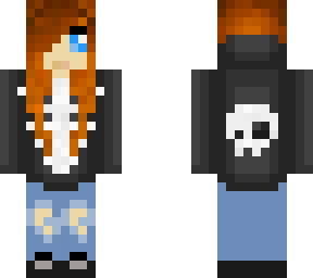 skeleton with long hair fixed