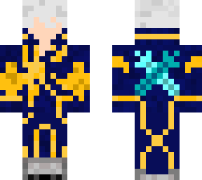 blue cloak white hair no eyes for blender animation