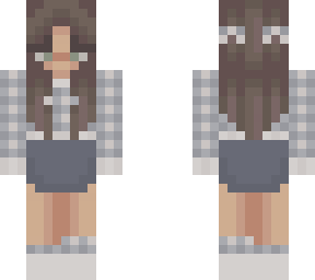 blue plaid skirt
