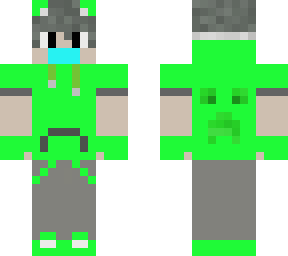 green panda boy with face mask