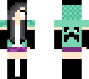 my original skins with cute green hoodie