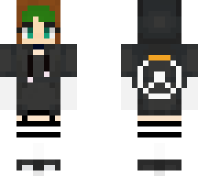 overwatch girl hoodie with short green hair