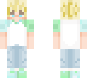 pastel boy with blonde hair