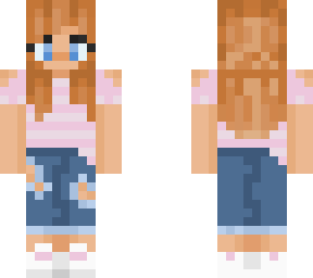 strawberry blonde girl pink