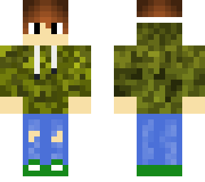 camo hoodie with ripped jeans