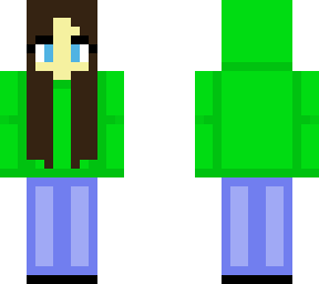 green hoodie girl