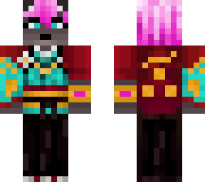 grey fox onna bugeisha with pink hair