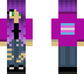 my skinn in hoodie with trans flag