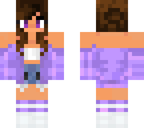 aphmau skin with brown hair and purple eyes