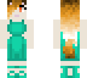 fox girl in turquoise dress