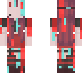 glitched bunny mask // red