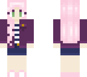 pink hair casual girl