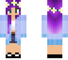 purple hair sweater