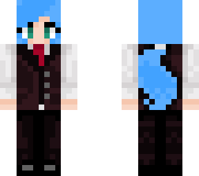 business woman with blue hair