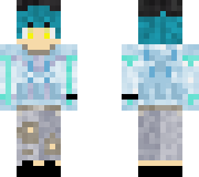 kiwi boy (blue bangs & tips)