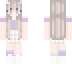 purple and white girl with crop and devil horns