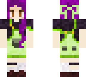 purple green girl