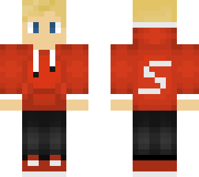 blonde boy red sweatshirt