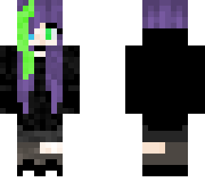 girl with purple and green hair