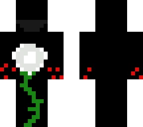 killer dressed in black with white rose