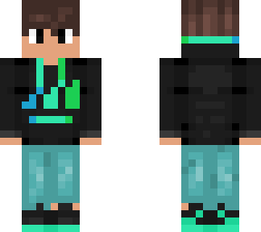 black and and turquoise hoodie without dreeper!