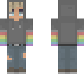 blue eyed blond rainbow with hood