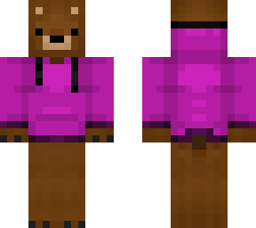 grizzly bear with pink hoodie