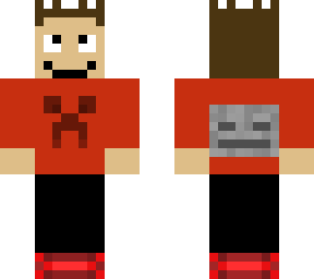 man with red shirt