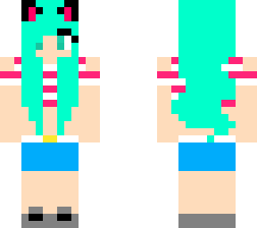 Pink and White crop top and shorts with it. | Minecraft Skin