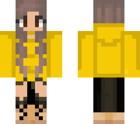 heather in a yellow sweatshirt