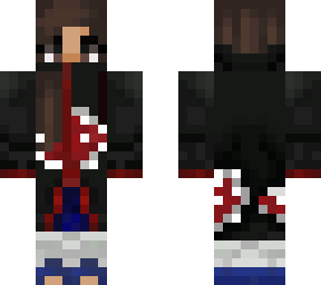 minecraft brunette girl (akatsuki version)