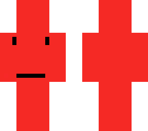 red dude with face