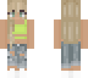 blonde girl neon green