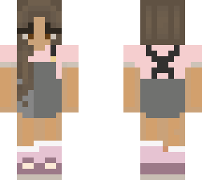 cute pink overalls girl
