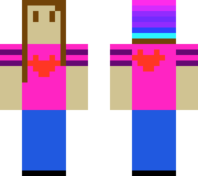 girl w pink blue and purple beanie