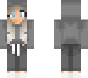 girl with gray sweatshirt (with hood)