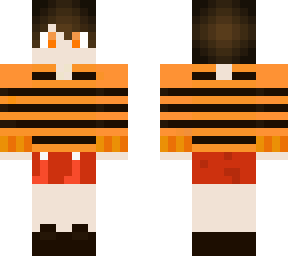 orange and black sweater boy