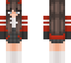 back and red devil girl