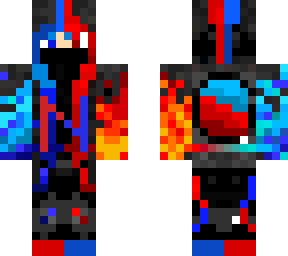 half blue half red