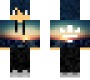 navy blue sunset hoodie boi