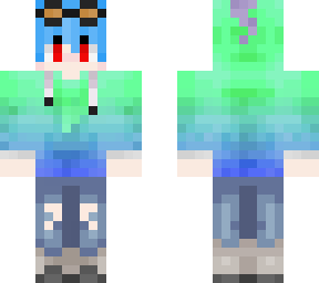 neon green male w/ light blue hair v3