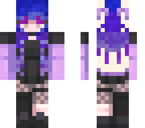 purple pastel goth w/ blue to purple to magenta hair