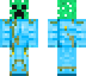 carl the creeper in his diamond golem suit (dave the villager)