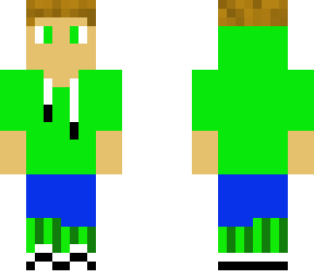 green eyes boy with green hoodie, green socks and headphones