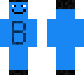 happy blue skin with latter b
