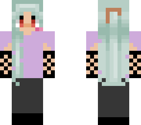 minty colored hair gamer girl