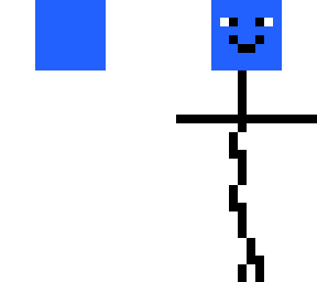 stick blue head man