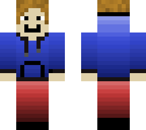 guy with blue hoodie and red pants and wearing headphones
