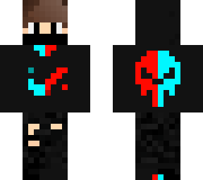 opposite color masked nike hoodie boy with different hair black