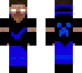 Cool Blue and Black Herobrine with Hoodie made by MEBros | Minecraft Skin